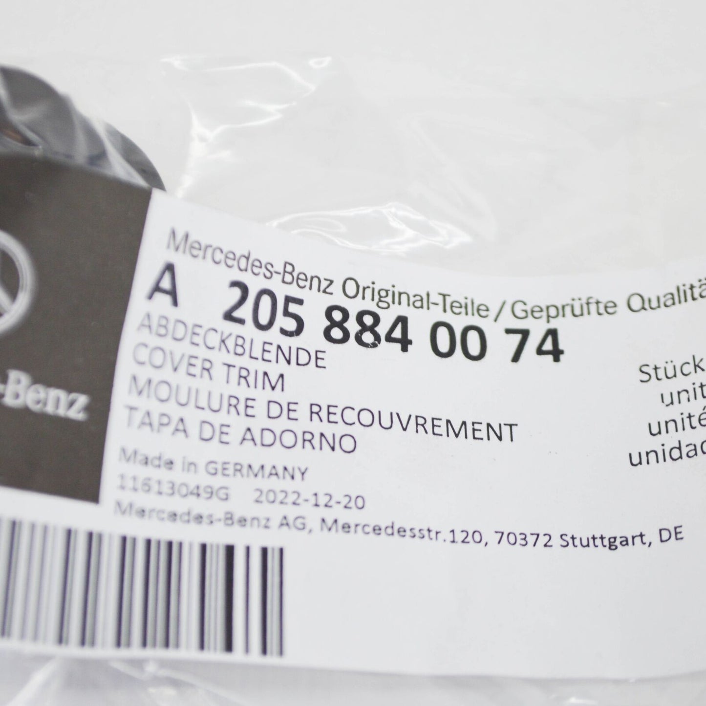 NEW MB GLA X156 FRONT PARK ASSIST SENSOR COVER MOLDING A2058840074 ORIGINAL