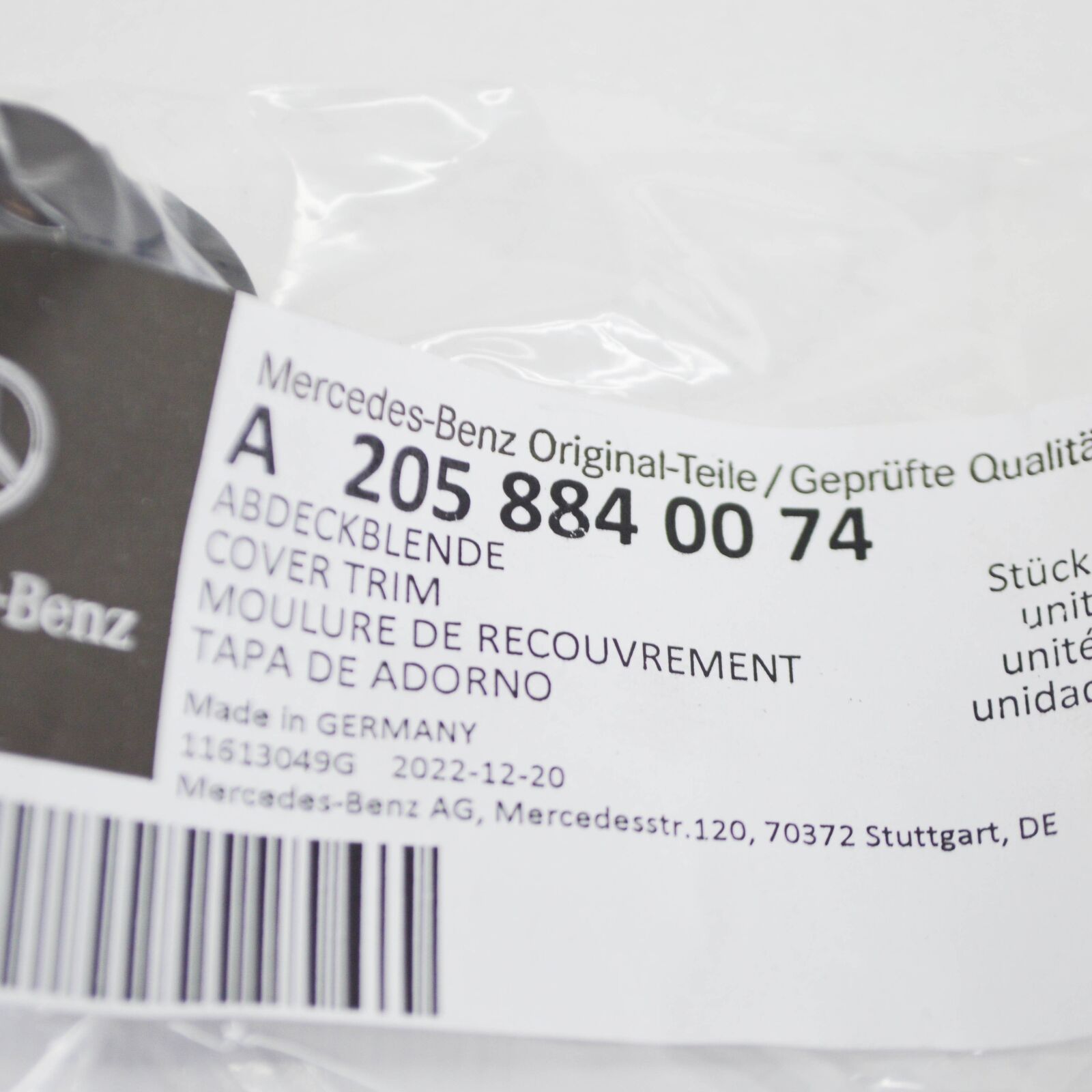 NEW MB GLA X156 FRONT PARK ASSIST SENSOR COVER MOLDING A2058840074 ORIGINAL