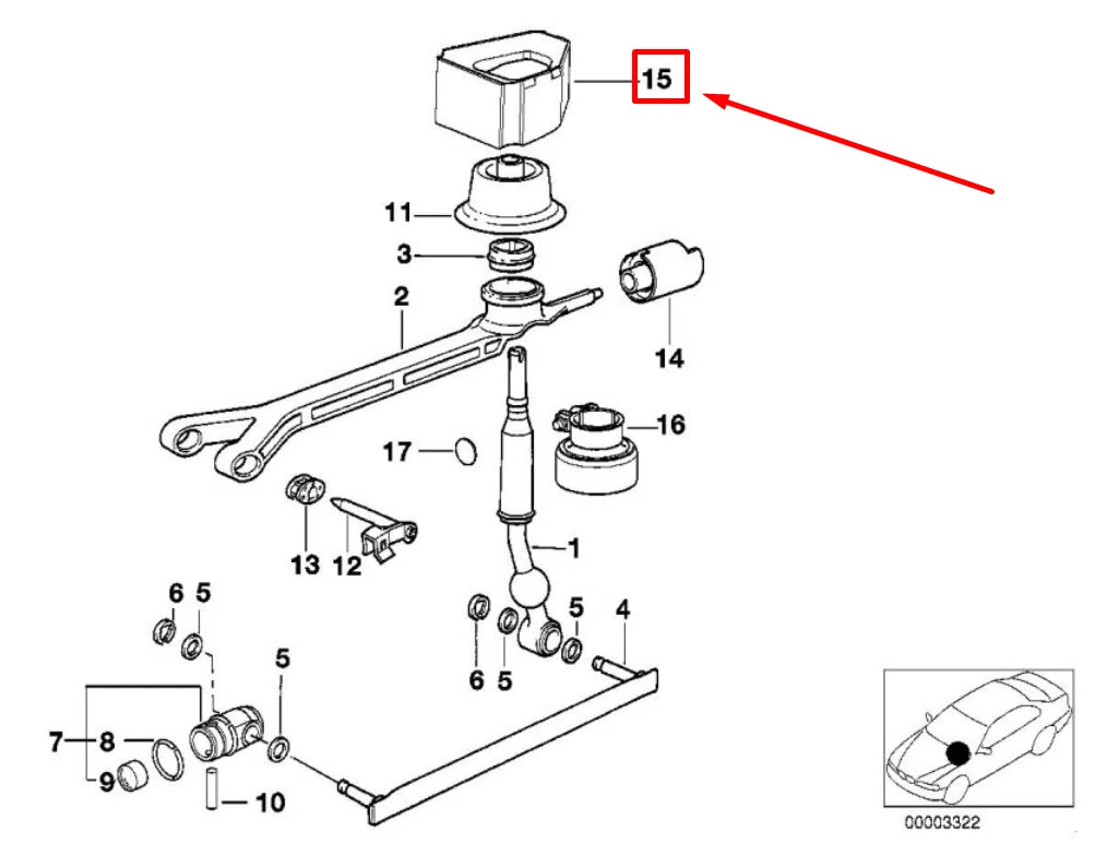 NEW BMW 5 E39 INSERT SHIFTER COVERING 1222754 25111222754 ORIGINAL