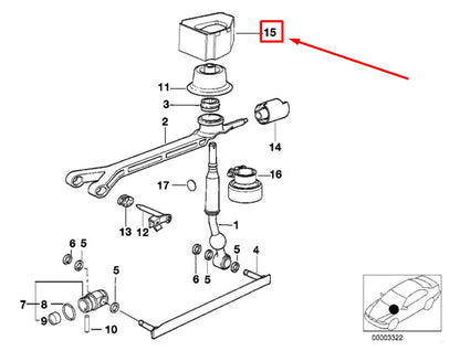 NEW BMW 5 E39 INSERT SHIFTER COVERING 1222754 25111222754 ORIGINAL