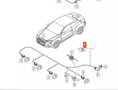 NEW AUDI A5 S 8TA FRONT BUMPER PDC WIRING HARNESS 8K0971095D ORIGINAL