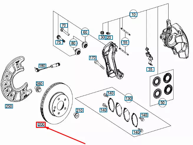 NEW MERCEDES-BENZ C W205 FRONT BRAKE DISC A0004212612 ORIGINAL