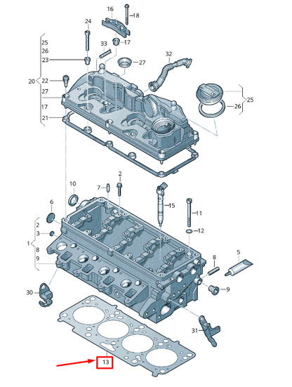new audi q5 8r engine cylinder head gasket 03l103383bm original