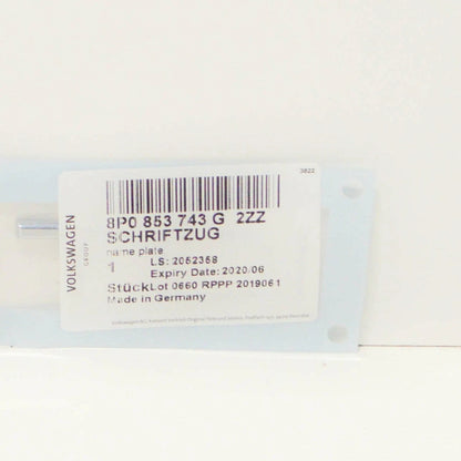 NEW AUDI A3 8P7 REAR TRUNK LID EMBLEM BADGE 2.0 TDI 8P0853743G 2ZZ