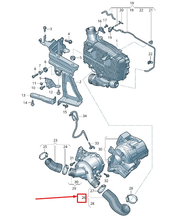 NEW AUDI A6 C8 LEFT ENGINE CHARGE AIR COOLER PRESSURE HOSE 4K0145943B