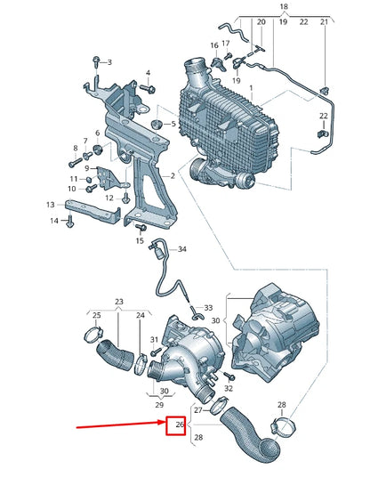 NEW AUDI A6 C8 LEFT ENGINE CHARGE AIR COOLER PRESSURE HOSE 4K0145943B