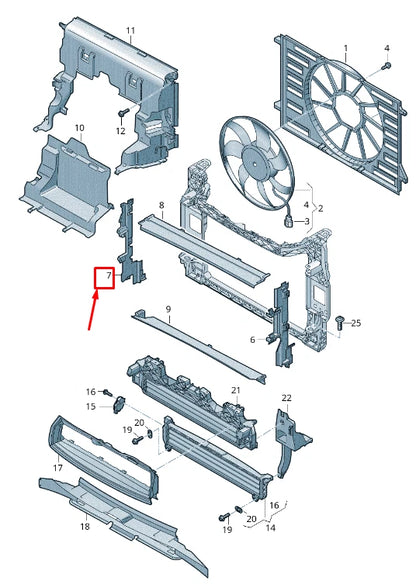 NEW AUDI E-TRON GE RIGHT RADIATOR AIR GUIDE 4KE121284B ORIGINAL