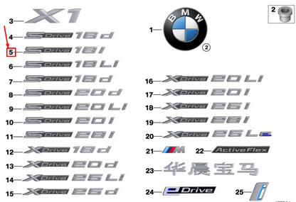new bmw x1 f48 s drive 18i label 7410379 51147410379 original
