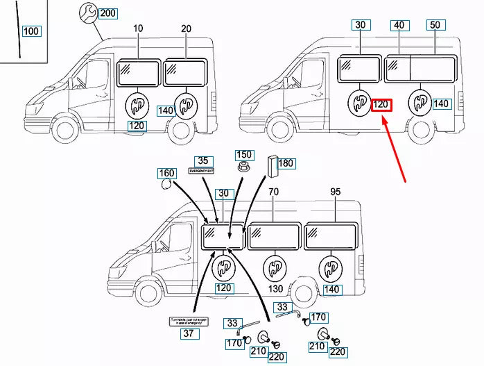 NEW MB SPRINTER 906 FRONT FIXED SIDEWALL WINDOW SEAL FRAME A9066712820