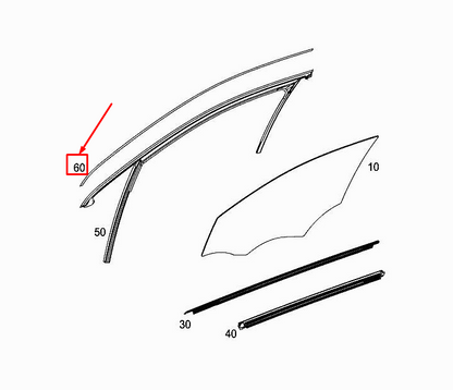 new mercedes-benz a w177 front right door trim strip a1777254800 original