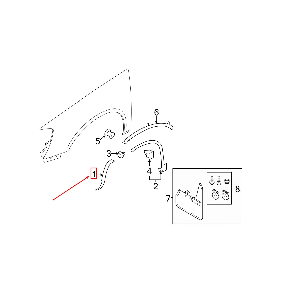 NEW VW TIGUAN MK1 FRONT RIGHT FENDER MOLDING R-LINE 5N0854970D9B9