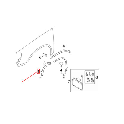 NEW VW TIGUAN MK1 FRONT RIGHT FENDER MOLDING R-LINE 5N0854970D9B9