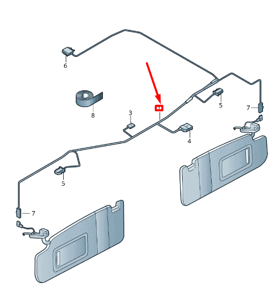 NEW VOLKSWAGEN T-ROC A11 SUN VISORS ROOF CABLE HARNESS 2GA971100J ORIGINAL