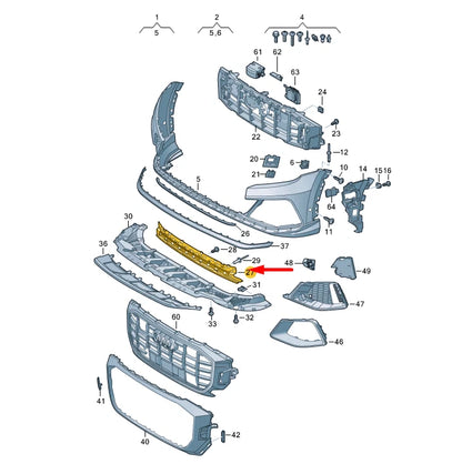 NEW AUDI Q8 FRONT BUMPER CENTER GRILLE 4M8807647D9B9