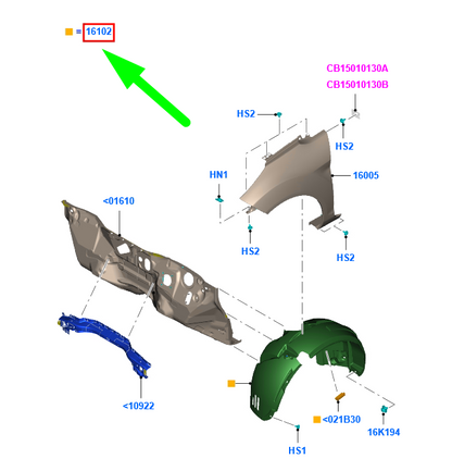 new ford fiesta wt mk6 front left wheel housing liner 1868570 original