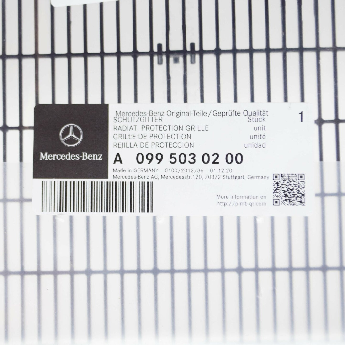 NEW MERCEDES-BENZ AMG GT C190 RADIATOR PROTECTION GRILLE A0995030200 ORIGINAL