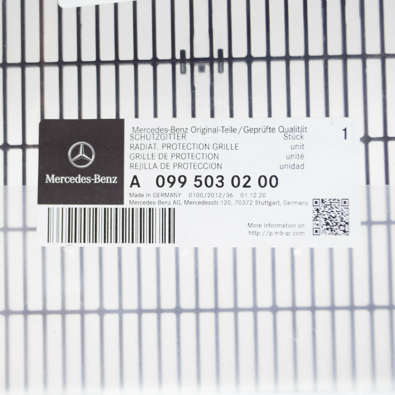NEW MERCEDES-BENZ AMG GT C190 RADIATOR PROTECTION GRILLE A0995030200 ORIGINAL