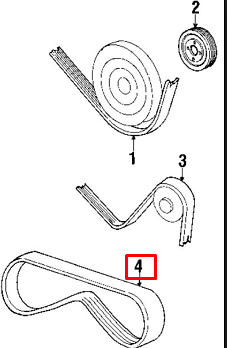 new bmw 7 e32 engine v-ribbed belt 11281736744 1736744 original