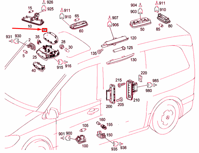 NEW MERCEDES-BENZ VITO W639 FRONT UPPER RACK STORAGE A90669505697J69 ORIGINAL