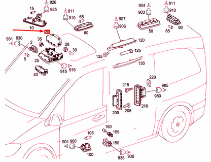 NEW MERCEDES-BENZ VITO W639 FRONT UPPER RACK STORAGE A90669505697J69 ORIGINAL
