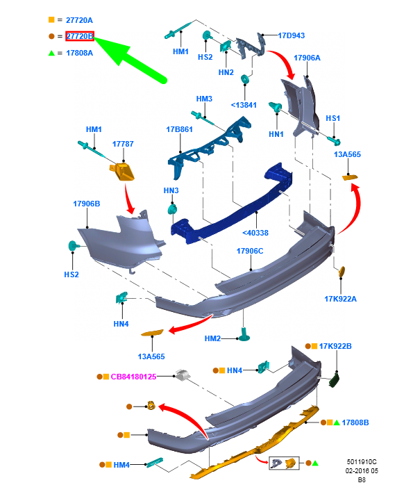 new ford focus c346 mk3 estate rear bumper skirt kit 1933309 original