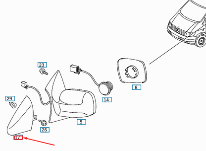 NEW MERCEDES-BENZ VITO 638 FRONT RIGHT DOOR MIRROR COVER A6388110507 ORIGINAL