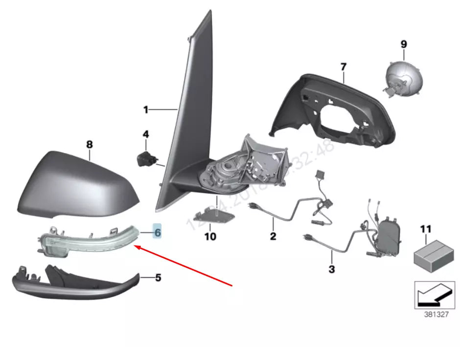 NEW BMW 2 F45 FRONT RIGHT WING MIRROR TURN SIGNAL 63137377964 2015 ORIGINAL