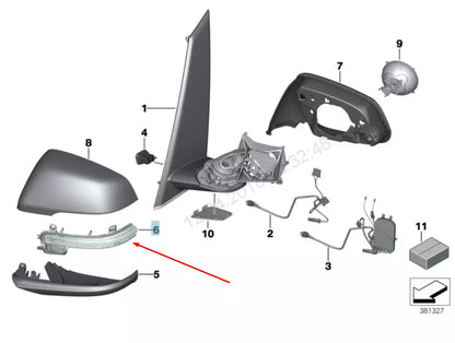 NEW BMW 2 F45 FRONT RIGHT WING MIRROR TURN SIGNAL 63137377964 2015 ORIGINAL