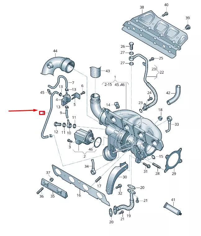 NEW VW TRANSPORTER VI T6 SOLENOID VALVE HOSE 06J145718N