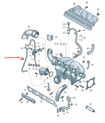NEW VW TRANSPORTER VI T6 SOLENOID VALVE HOSE 06J145718N