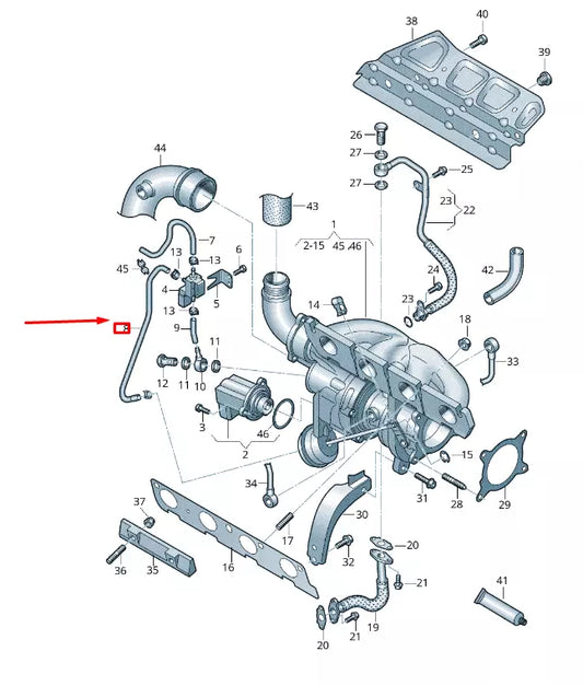 NEW VW TRANSPORTER VI T6 SOLENOID VALVE HOSE 06J145718N