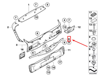 NEW BMW X5 E70 TAILGATE COVER TRIM 7177379 51497177379 ORIGINAL