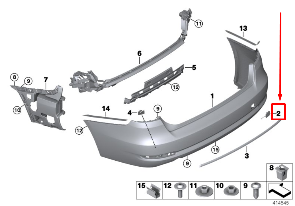 new bmw 3 f34 rear bumper tow hook cover 7371874 51127371874 original
