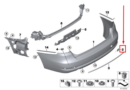 new bmw 3 f34 rear bumper tow hook cover 7371874 51127371874 original