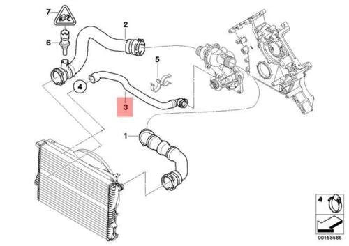NEW BMW ALPINA V8 E39 E52 535I ENGINE THERMOSTAT WATER HOSE 11531711377 ORIGINAL