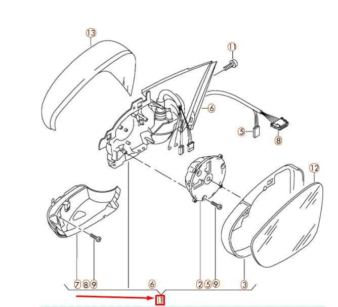 NEW VOLKSWAGEN PASSAT B8 FRONT RIGHT SIDE MIRROR HOUSING 561857508M9B9 ORIGINAL
