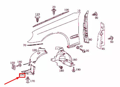 NEW MERCEDES-BENZ C W203 FRONT RIGHT FENDER BOTTOM COVER A2038841622 ORIGINAL