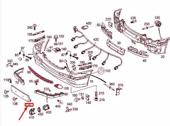 NEW MERCEDES-BENZ C W203 FRONT BUMPER LICENSE PLATE MOLDING A2038850581 ORIGINAL