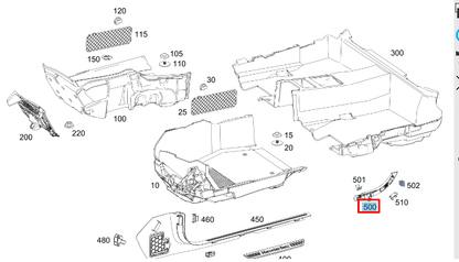 NEW MB C W205 LEFT REAR INNER ENTRANCE COVER TRIM A20568071009051 ORIGINAL