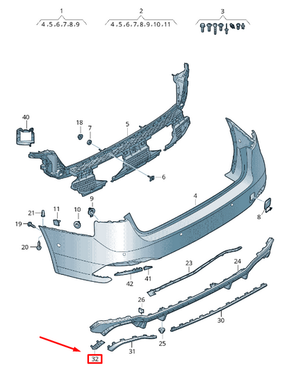 new audi a5 sportback f5 rear left bumper trim 8w6807823b9b9 original