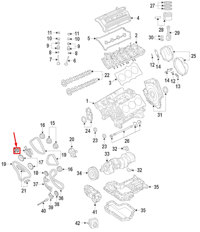 NEW VOLKSWAGEN TOUAREG 7P ENGINE TIMING CHAIN LOWER TENSIONER 06E109507H