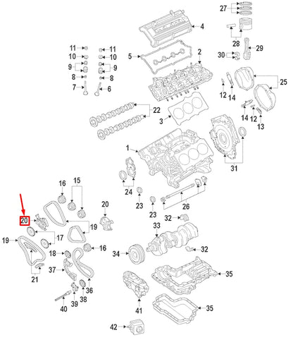 NEW VOLKSWAGEN TOUAREG 7P ENGINE TIMING CHAIN LOWER TENSIONER 06E109507H