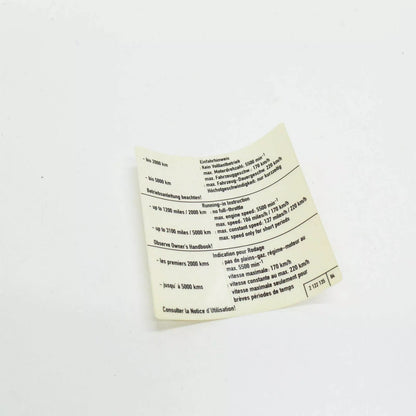 NEW BMW E39 E46 E60 E61N RUN IN INSTRUCTION BADGE EMBLEM 2122135 71212122135