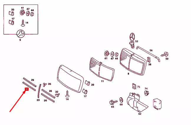 NEW MERCEDES-BENZ 190 W201 RADIATOR GRILLE RIGHT MOULDING A2018880685