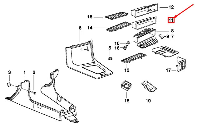 NEW BMW 3 E36 STORING PARTITION INSERT 51161977197 1977197 ORIGINAL