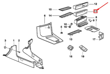 NEW BMW 3 E36 STORING PARTITION INSERT 51161977197 1977197 ORIGINAL