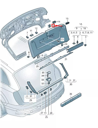 NEW AUDI Q7 4M REAR LIFTGATE EMERGENCY RELEASE COVER 4M0867747JN5