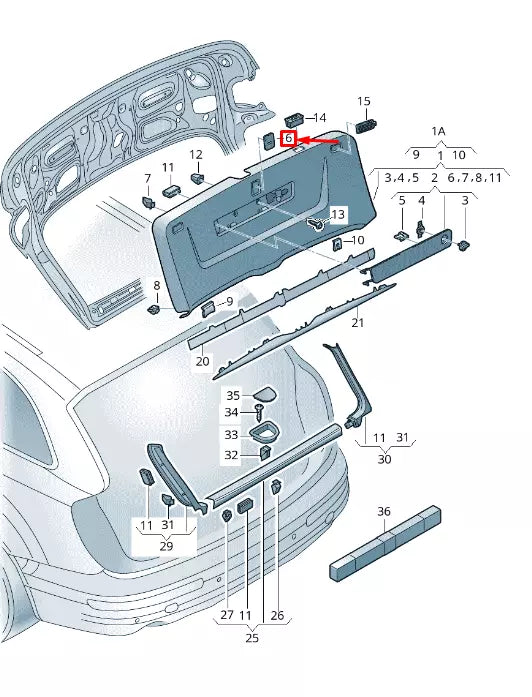 NEW AUDI Q7 4M REAR LIFTGATE EMERGENCY RELEASE COVER 4M0867747JN5