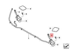 NEW BMW E81 E82 E87 E88 LEFT HEADLIGHT WASHER SPRAY NOZZLE 61677837309 ORIGINAL
