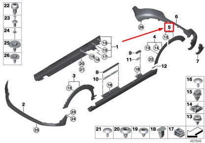 new mini clubman f54 rear right wheel arch cover 7401058 51777401058 original